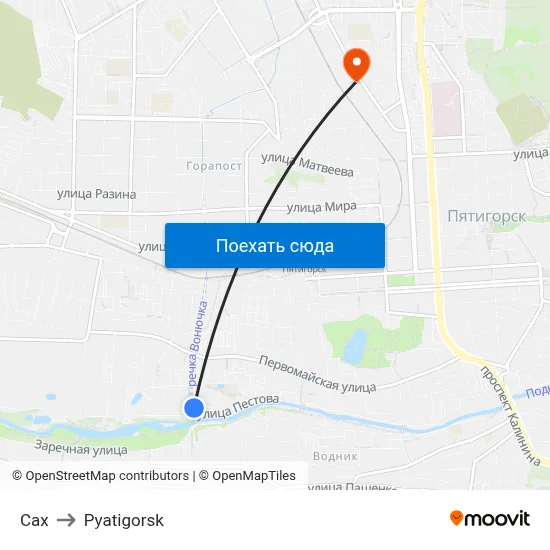 Сах to Pyatigorsk map