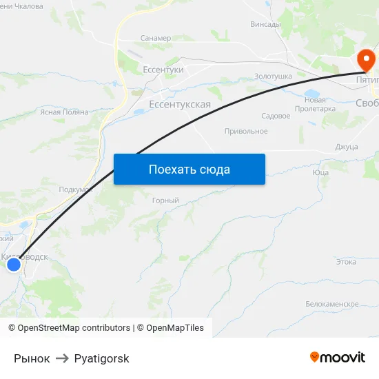 Рынок to Pyatigorsk map