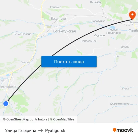Улица Гагарина to Pyatigorsk map