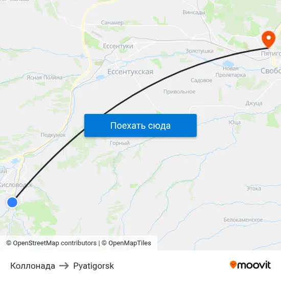 Коллонада to Pyatigorsk map