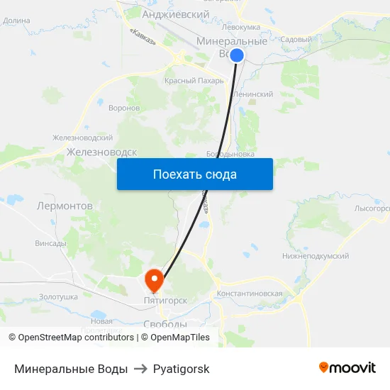 Минеральные Воды to Pyatigorsk map
