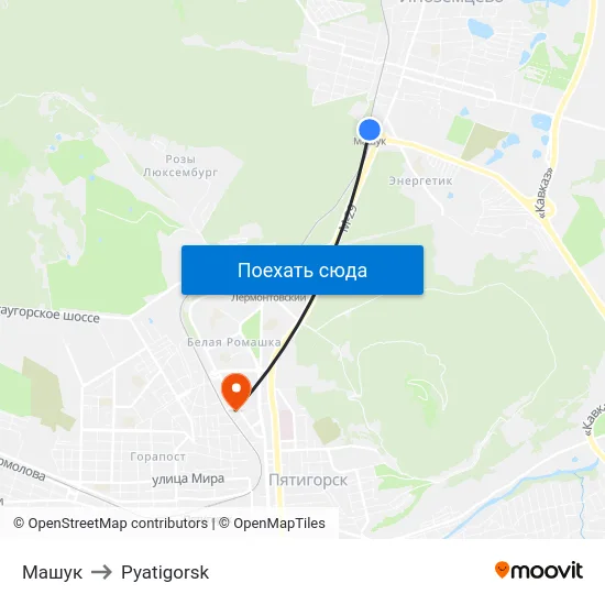 Машук to Pyatigorsk map