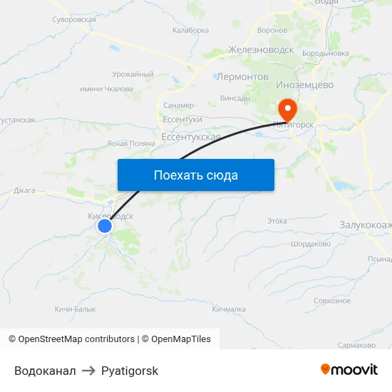 Водоканал to Pyatigorsk map