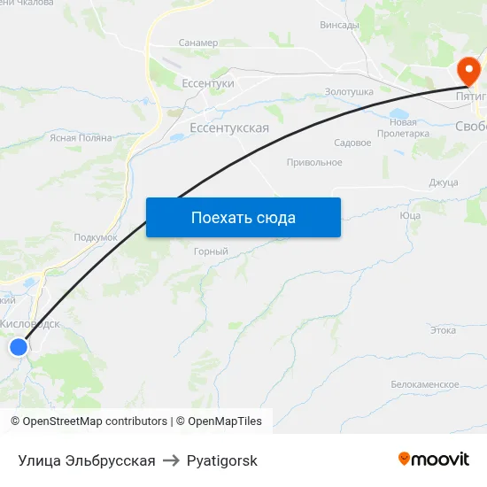 Улица Эльбрусская to Pyatigorsk map
