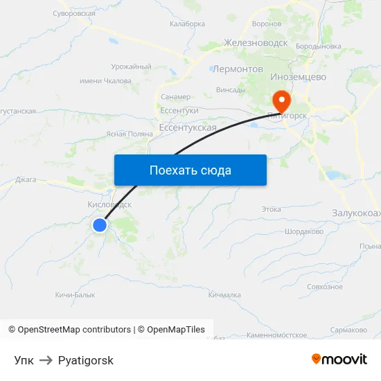 Упк to Pyatigorsk map