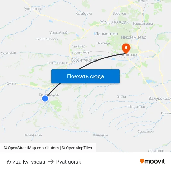 Улица Кутузова to Pyatigorsk map