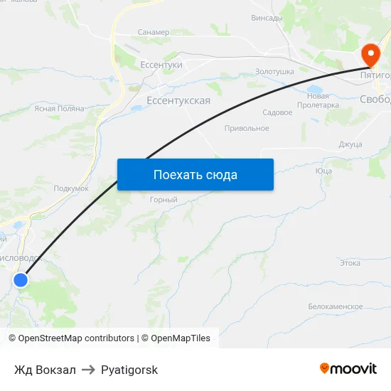 Жд Вокзал to Pyatigorsk map