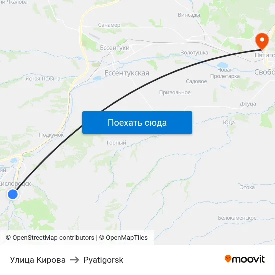Улица Кирова to Pyatigorsk map