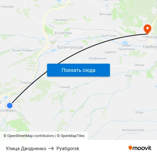 Улица Дводненко to Pyatigorsk map