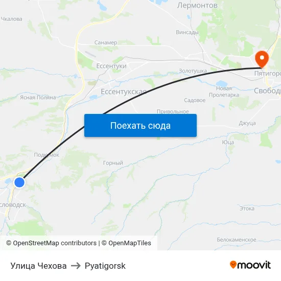 Улица Чехова to Pyatigorsk map