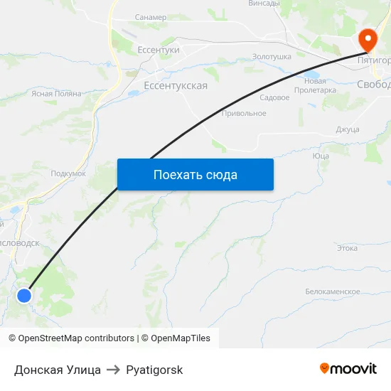Донская Улица to Pyatigorsk map