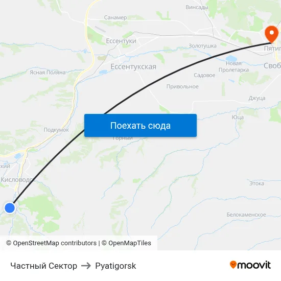 Частный Сектор to Pyatigorsk map