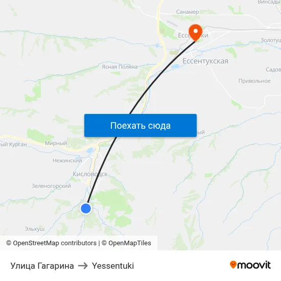 Улица Гагарина to Yessentuki map