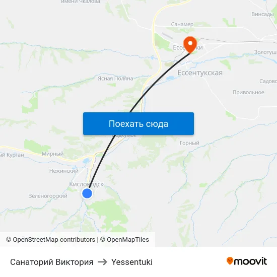 Санаторий Виктория to Yessentuki map