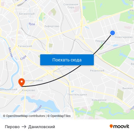 Перово to Даниловский map