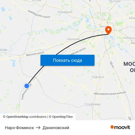 Наро-Фоминск to Даниловский map