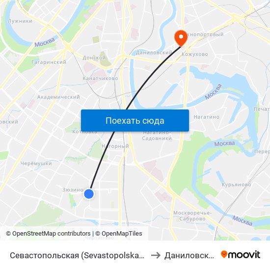 Севастопольская (Sevastopolskaya) to Даниловский map