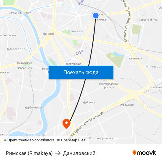 Римская (Rimskaya) to Даниловский map