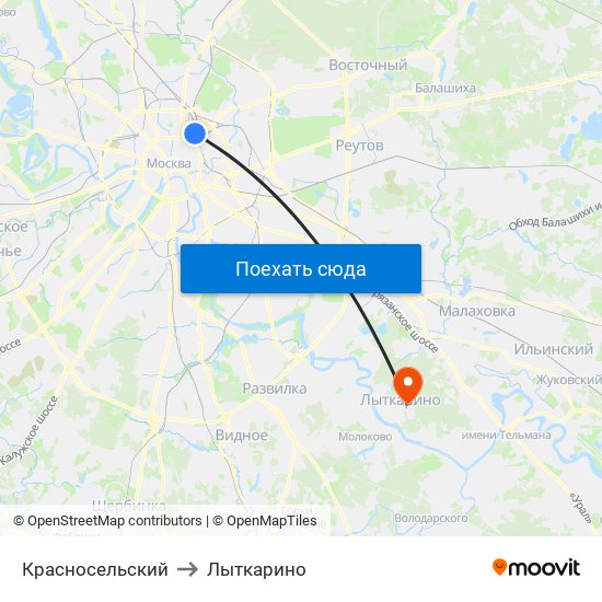 Красносельский to Лыткарино map