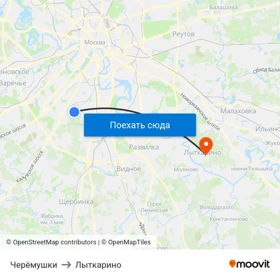 Черёмушки to Лыткарино map