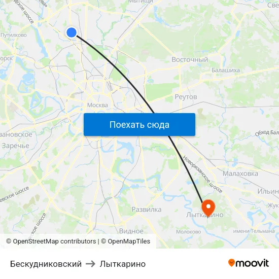 Бескудниковский to Лыткарино map