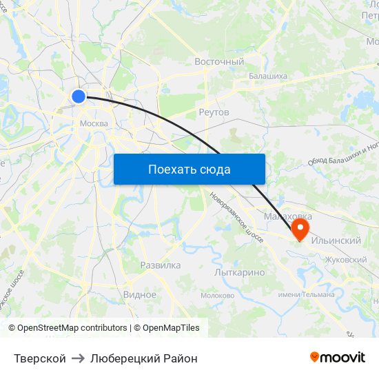 Тверской to Тверской map