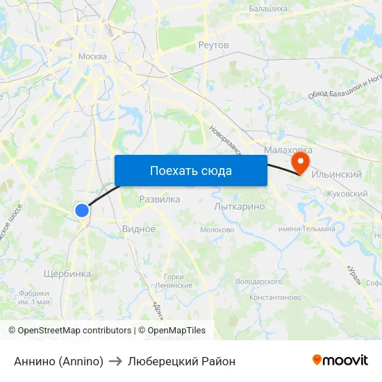 Аннино (Annino) to Люберецкий Район map
