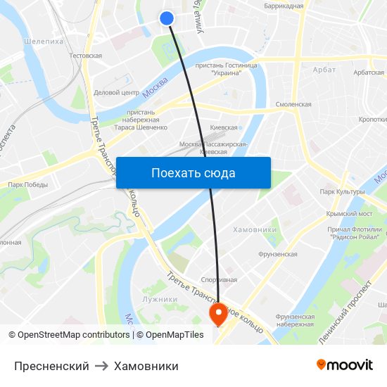 Пресненский to Пресненский map