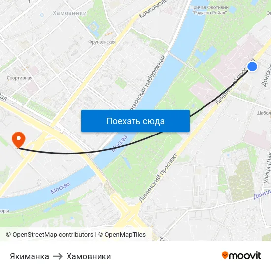 Якиманка to Хамовники map
