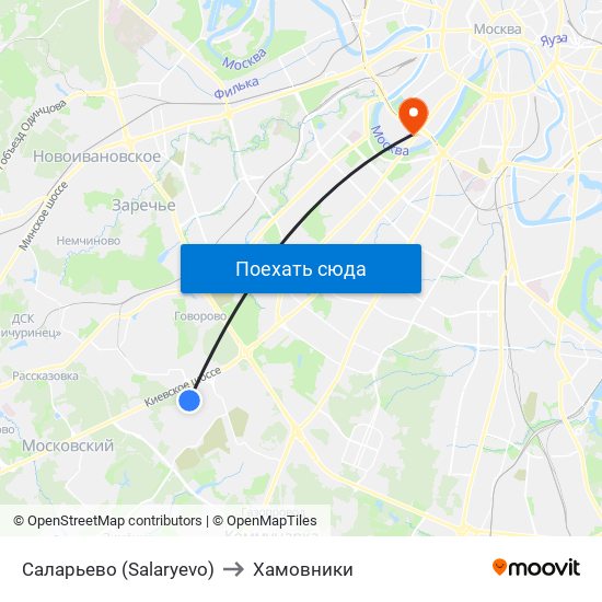 Саларьево (Salaryevo) to Хамовники map