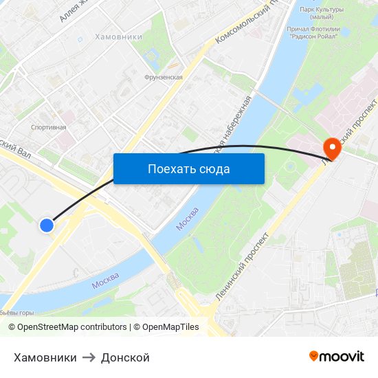 Хамовники to Донской map