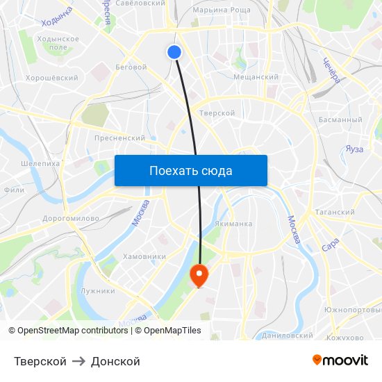 Тверской to Донской map
