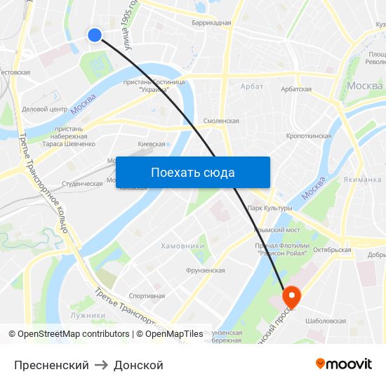 Пресненский to Донской map