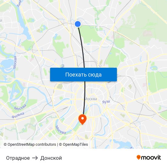 Отрадное to Донской map