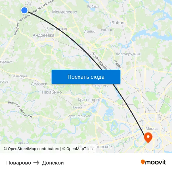 Поварово to Донской map