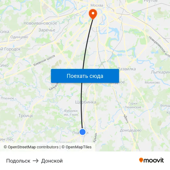 Подольск to Донской map