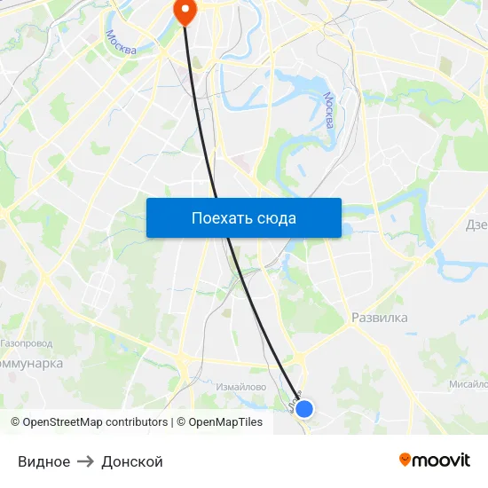 Видное to Донской map