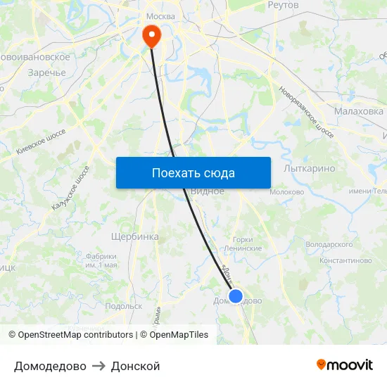 Домодедово to Донской map