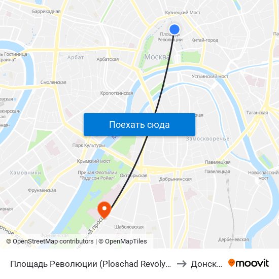 Площадь Революции (Ploschad Revolyutsii) to Донской map