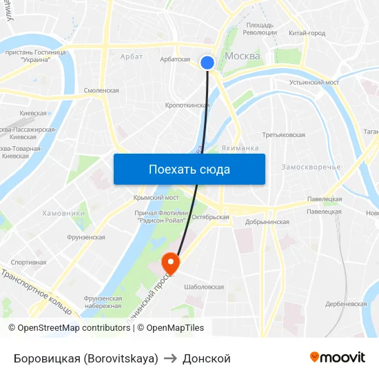 Боровицкая (Borovitskaya) to Донской map