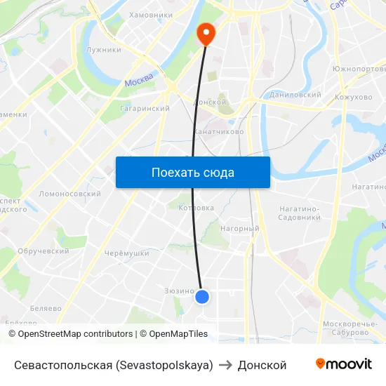 Севастопольская (Sevastopolskaya) to Донской map