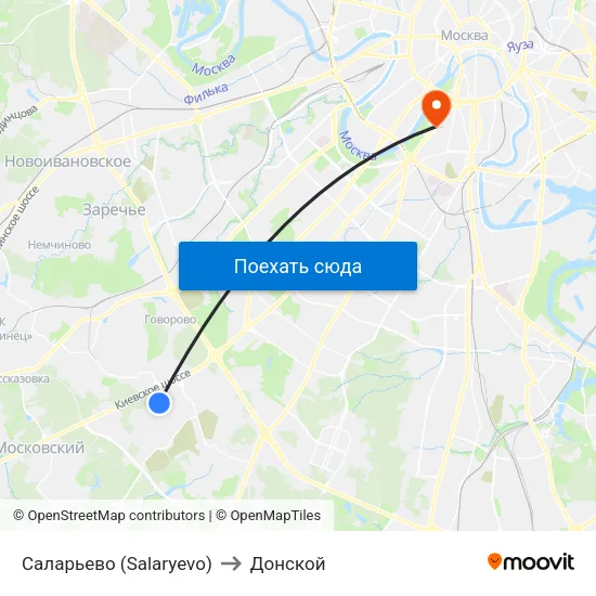 Саларьево (Salaryevo) to Донской map