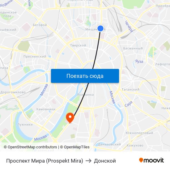 Проспект Мира (Prospekt Mira) to Донской map