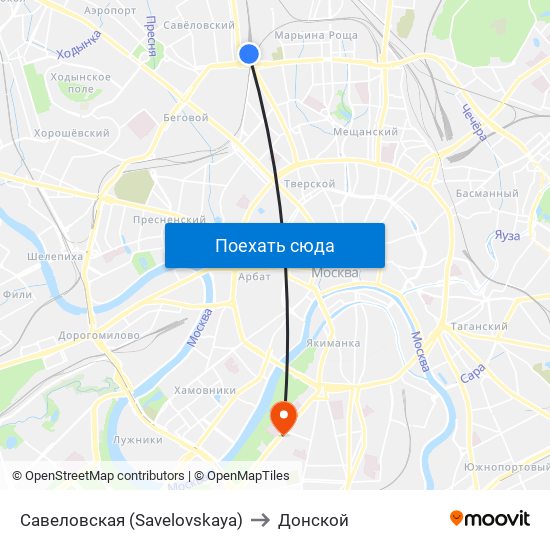 Савеловская (Savelovskaya) to Донской map