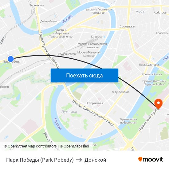 Парк Победы (Park Pobedy) to Донской map