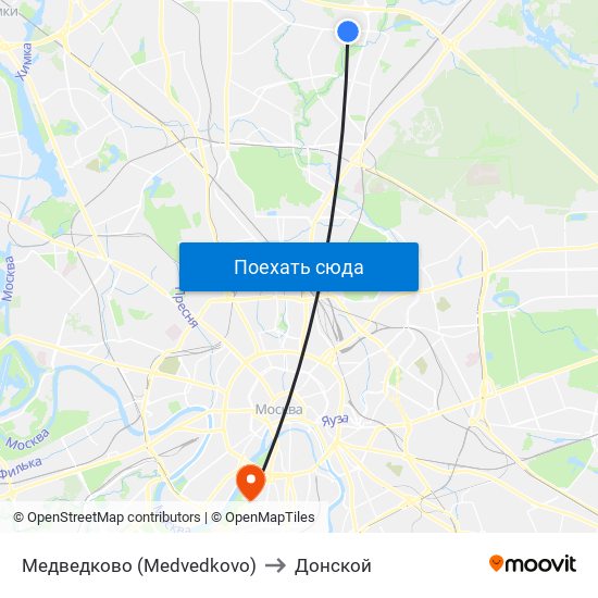 Медведково (Medvedkovo) to Донской map