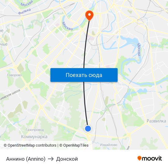 Аннино (Annino) to Донской map