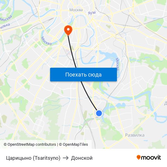 Царицыно (Tsaritsyno) to Донской map