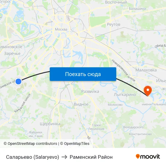 Саларьево (Salaryevo) to Раменский Район map