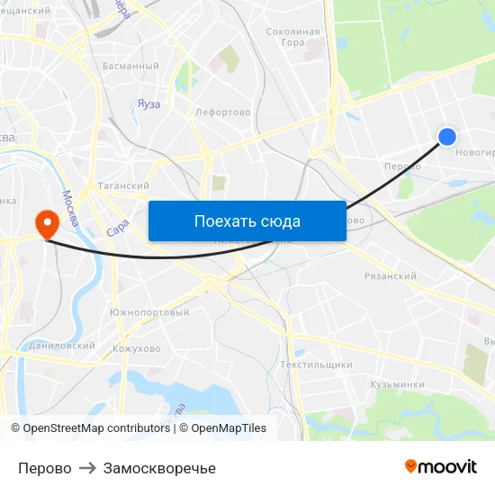 Перово to Замоскворечье map